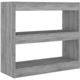 vidaXL knjižna omara/pregrada siva sonoma 80x30x72 cm iverna plošča | Shoptok.si