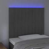  LED uzglavlje tamnosivo 80x5x118/128 cm baršunasto | shoptok.hr