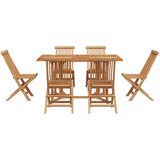  Vrtni set za objed 7 pcs Smeđa Čvrsto teak drvo | shoptok.hr