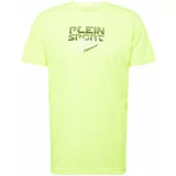 Plein Sport Majica limun / tamno zelena / bijela