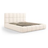 Micadoni Home Bež tapecirani bračni krevet s prostorom za odlaganje s podnicom 140x200 cm Bellis – Cijene