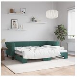 vidaXL Izvlečna dnevna postelja temno zelena 80x200 cm žamet Cene