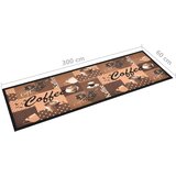  Kuhinjski tepih s uzorkom kave perivi smeđi 60 x 300 cm | shoptok.hr