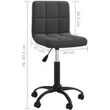  Okretna blagovaonska stolica crna baršunasta | shoptok.hr