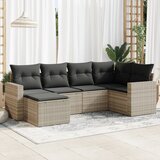 vidaXL 6-dijelni set vrtnih sofa od poliratana s jastucima svjetlosivi | shoptok.hr