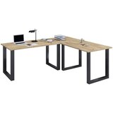 MID.YOU KOTNA PISALNA MIZA kovina, leseni material črna, medeni hrast | Shoptok.si