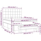  s oprugama i madracem svjetlosivi 140x190 cm baršunasti | shoptok.hr