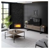 Hanah home TV polica Chrome Line Walnut Black