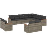  The Living Store Vrtna sedežna garnitura 12-delna z blazinami siva poli ratan - Vrtna Sedežna Garniture, (21443504) | Shoptok.si