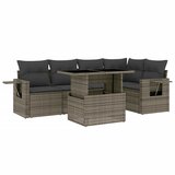 Maison Chic Seti vrtnega pohištva - Vrtna garnitura - Vrtni pohištvo set 6-delna z blazinami siv poli ratan, (21805156) | Shoptok.si