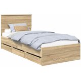  Krevetna konstrukcija Sonoma hrast 75 x 190 cm Inženjersko Drvo | shoptok.hr