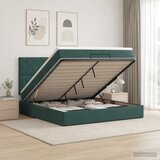  Podesivi krevet s madracem Tamnozelena 140 x 190 cm Baršun | shoptok.hr
