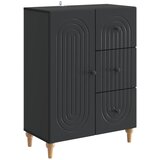 vidaXL Strani šal s predalom Črna 66 x 34,5 x 90 cm Inženirski les, (5000217672) | Shoptok.si