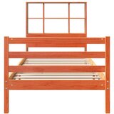 vidaXL Knjižna postelja brez vzmetnice vošč. rjava 100x200cm trden les | Shoptok.si