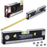VERKGROUP Multifunkcijska laserska vodna tehtnica 25cm z tračnim metrom 140cm osvetljena, (20722448) | Shoptok.si
