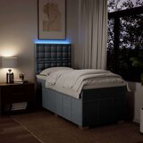 vidaXL Box spring postelja z vzmetnico svetlo siva 80x200 cm blago | Shoptok.si