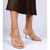 Gemre Beige elegant heeled mules Kapilon | Shoptok.si