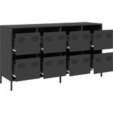 vidaXL Komoda črna 135x39x73,5 cm hladno valjano jeklo | Shoptok.si