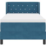  Boxspring postelja z vzmetnico temno modra 100x200 cm žamet, (22083046) | Shoptok.si