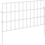  Ograda za vrt s kolčićima 48 pcs 55 x 30 cm Mesh Srebrna | Eponuda.com
