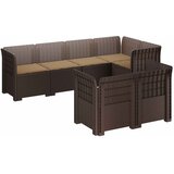  Kauč za vrt s 7 sjedala i jastučićima u rattan izgledu PP Smeđa | shoptok.hr