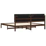  Krevetni okvir s tapiciranim uzglavljem Tamno smeđa i crna - tamno smeđa i crna 180 x 200 cm | shoptok.hr
