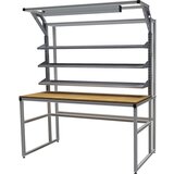 bedrunka hirth aluminijasta delovna miza s sistemsko nadgradnjo workalu®, enostranska, 3 police in delovna svetilka, širina plošče 1750 mm Cene