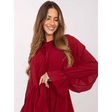RUE PARIS Dress-MI-SK-A1554.26-burgundy | Shoptok.si