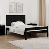 vidaXL Stensko posteljno vzglavje črno 127,5x3x60 cm trdna borovina Cene