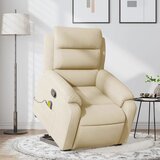 Maison Chic masažni naslanjač - Relax naslanjač s funkcijo vstajanja krem blago, (22061552) | Shoptok.si