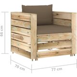  2-dijelna vrtna garnitura s jastucima zeleno impregnirano drvo | shoptok.hr