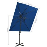  Konzolni suncobran s dvostrukim vrhom 250 x 250 cm azurni | shoptok.hr