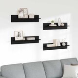 Police na zidu s policom 4 pcs Crni hrast 80 x 11,5 x 18 cm Cijene
