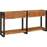 vidaXL Konzolne mizice 2 pcs Rjava 160 x 33 x 75 cm Trd grob mango les | Shoptok.si