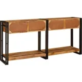 Konzolne mizice 2 pcs Rjava 160 x 33 x 75 cm Trd grob mango les