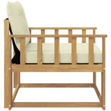  Set vanjskih sofa Čvrsto drvo akacije i Textilene Bijela i krem | shoptok.hr