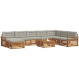  Set vanjskih sofa 9 kom. Prirodna i svijetlo siva | shoptok.hr