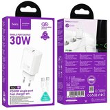 hoco. USB-C QC PD 30W stenski polnilec za telefon + USB C na USB C kabel N62 bel | Shoptok.si