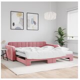 vidaXL Dnevni krevet na razvlačenje ružičasti 100 x 200 cm baršunasti Cijene