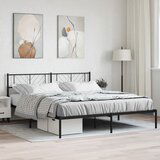 Maison Chic Kovinski Posteljni okvir - Dvoposteljna postelja - Zakonska postelja z vzglavjem črn 180x200 cm, (21692603) | Shoptok.si