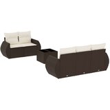 vidaXL 6-dijelni set vrtnih sofa od poliratana s jastucima smeđi | shoptok.hr
