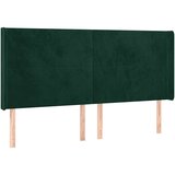  Uzglavlje s ušima tamnozeleno 163x16x118/128 cm baršunasto | shoptok.hr
