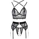 Abierta Fina - Trio donjeg rublja od čipke (crno) - M | shoptok.hr