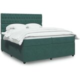 vidaXL Krevet s oprugama i madracem tamnozeleni 200x200 cm baršunasti | shoptok.hr
