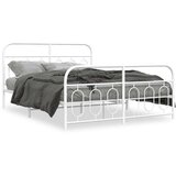 Metalni okvir kreveta uzglavlje i podnožje bijeli 150 x 200 cm | shoptok.hr