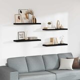  Plutajuće zidne police 4 kom crne 80 x 23,5 x 3,8 cm MDF | shoptok.hr
