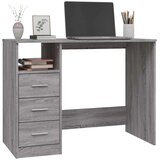 vidaXL Pisalna miza s predali siva sonoma 102x50x76 cm inženirski les | Shoptok.si