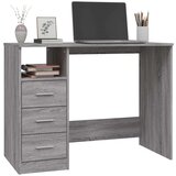 vidaXL Radni stol s ladicama siva boja hrasta 102 x 50 x 76 cm drveni | shoptok.hr