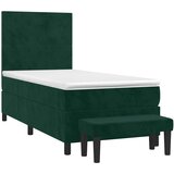 Box spring krevet s madracem tamnozeleni 90x190 cm baršunasti | shoptok.hr