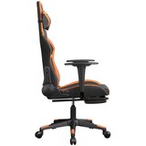  Masažni gaming stol z oporo za noge črno in oranžno um. usnje | Shoptok.si
